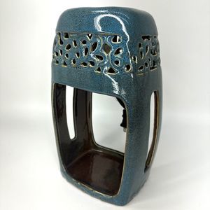 Ceramic Candle‎ Warmer Lantern Stone Blue Halogen Style Model LCRJ #314193